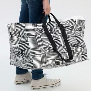 Stylish IKEA FISSLA Black and White Tote Bag
